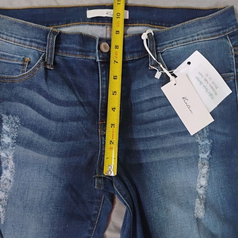 KanCan Alexandrea Ankle Jean Distressed Skinny NWT Size W13/30 Dark Wash KC8127D - Picture 11 of 16
